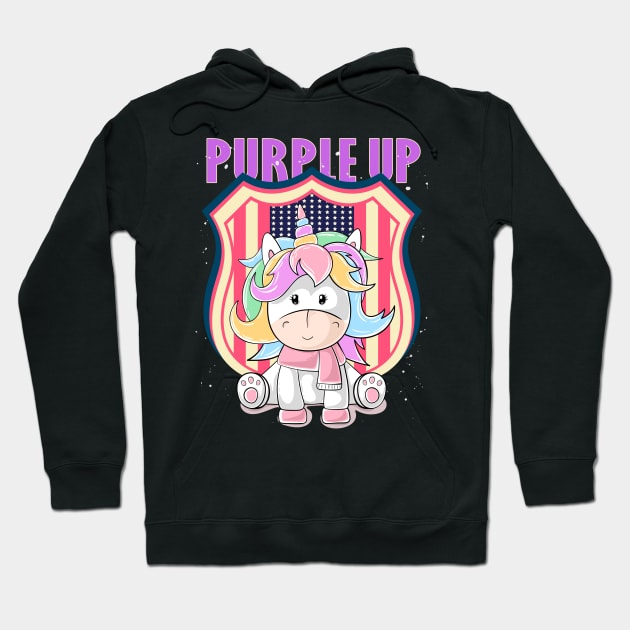 Purple Up Military Child Purple-Up Unicorn for Unicorn Lover Hoodie by alcoshirts